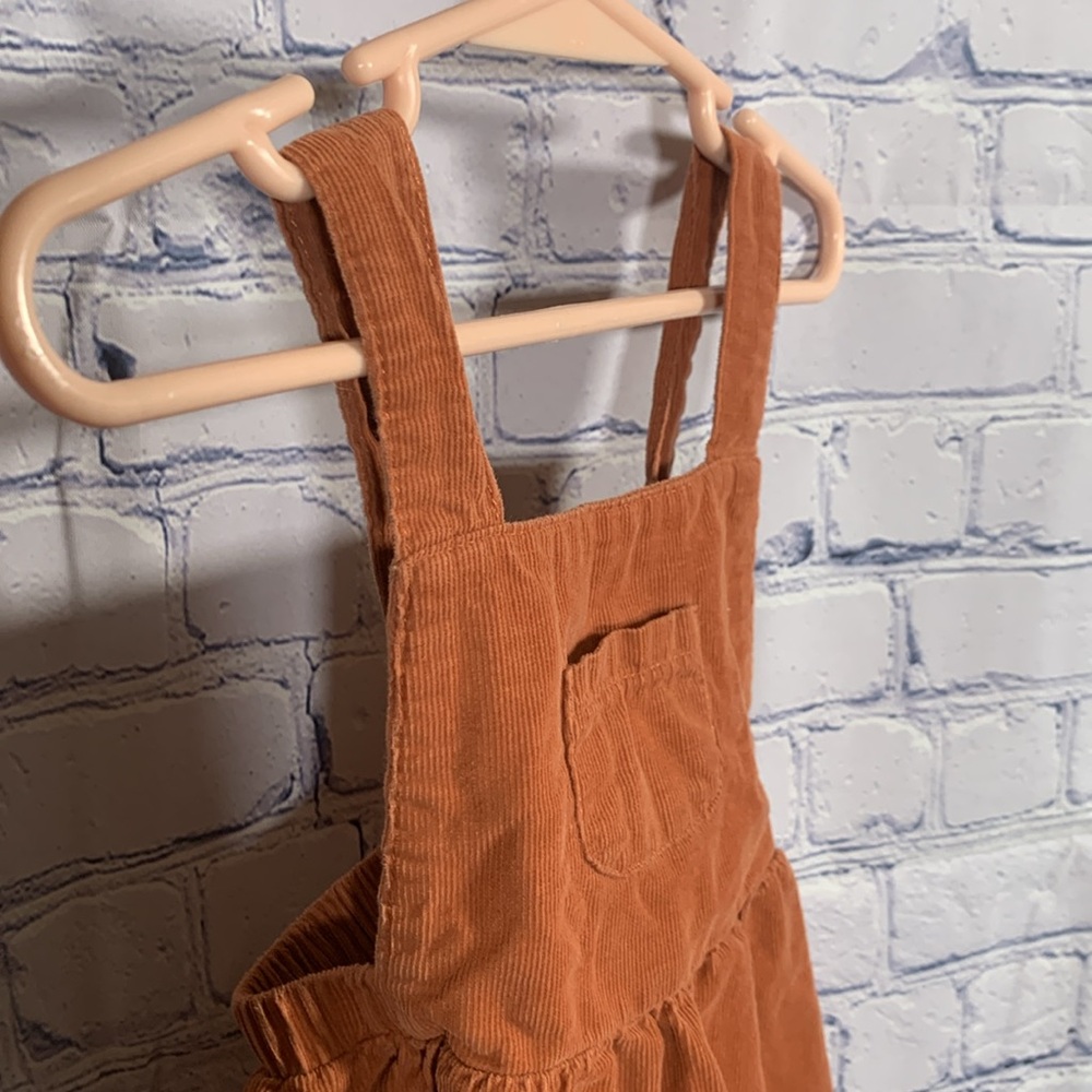 Angel Dear Cotton Corduroy Jumper Tan Rust Minimalist Cottagecore Size 12-18M - Picture 2 of 8